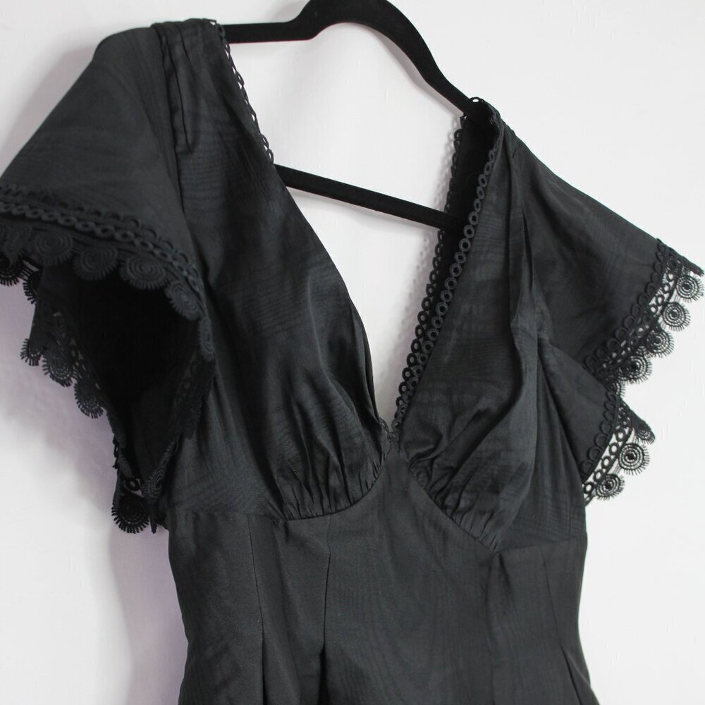 Sachin and Babi Sara Black V-Neck Gown Dress Size 4 - Picture 5 of 15